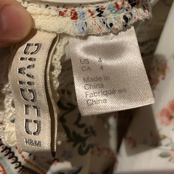 H&M Maxi Floral Dress Size 4 Side Zipper Elastic Waist - Picture 6 of 6